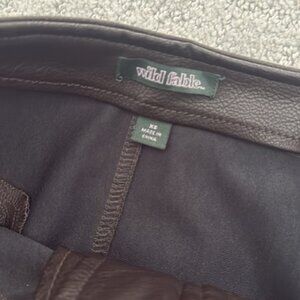 Dark Brown Leather Zippered Women's Skirt